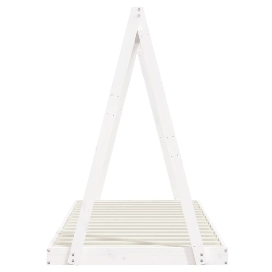 Kinderbedframe 90X200 Cm Massief Grenenhout Wit