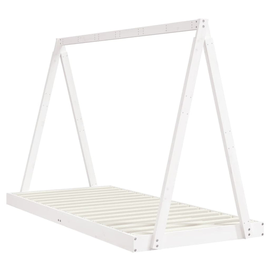 Kinderbedframe 90X200 Cm Massief Grenenhout Wit