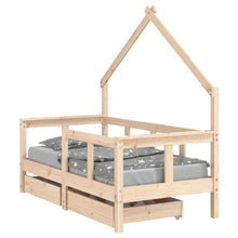 Kinderbedframe Met Lades Massief Grenenhout 70 x 140 cm Naturel