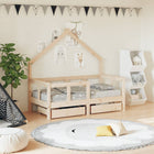 Kinderbedframe 70x140 cm massief grenenhout met lades