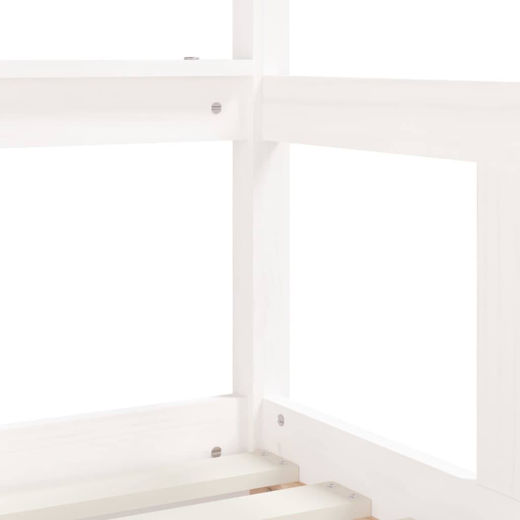 Kinderbedframe Met Lades 70X140 Cm Massief Grenenhout Wit