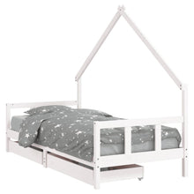 Kinderbedframe Met Lades Massief Grenenhout 90 x 190 cm Wit