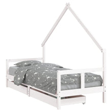 Kinderbedframe Met Lades 80X200 Cm Massief Grenenhout Wit
