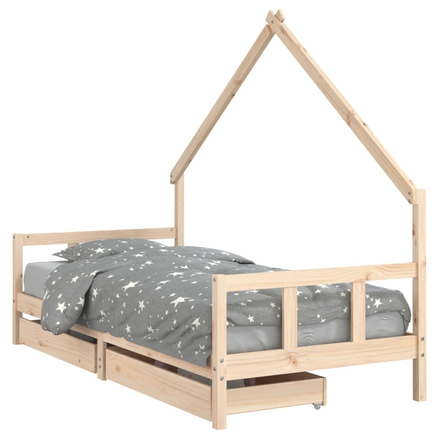 Kinderbedframe Massief Grenenhout 90 x 200 cm Naturel