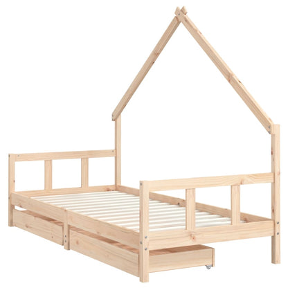 Kinderbedframe Massief Grenenhout 90 x 200 cm Naturel