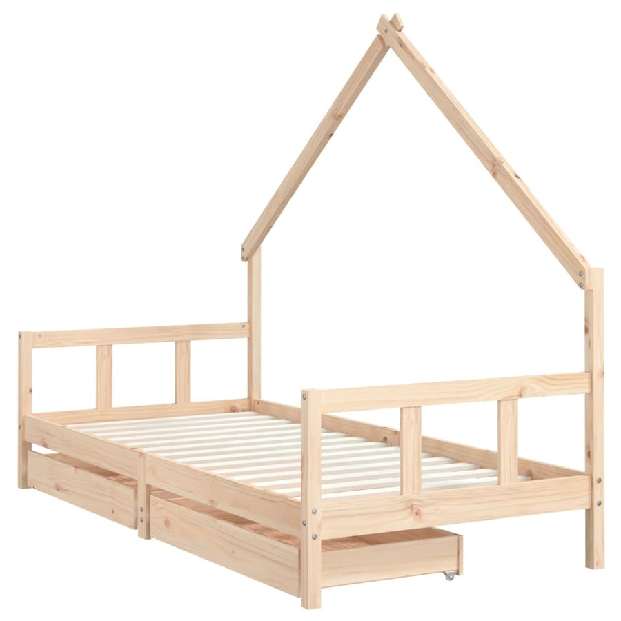 Kinderbedframe Massief Grenenhout 90 x 200 cm Naturel