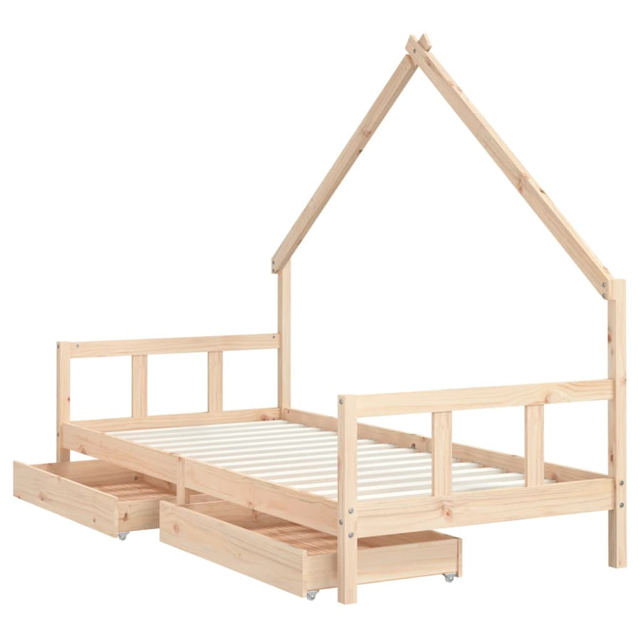 Kinderbedframe Massief Grenenhout 90 x 200 cm Naturel
