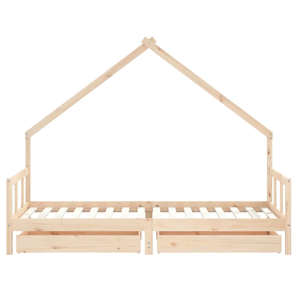 Kinderbedframe Massief Grenenhout 90 x 200 cm Naturel