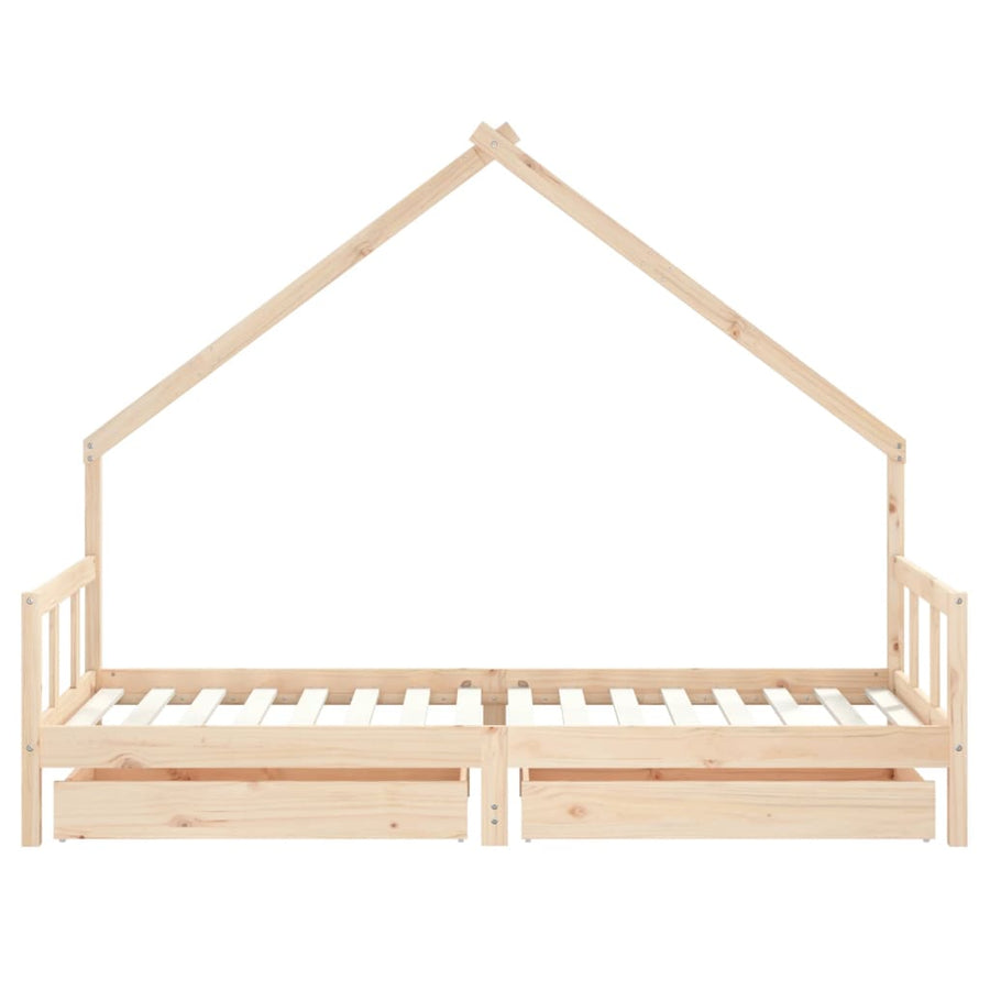 Kinderbedframe Massief Grenenhout 90 x 200 cm Naturel
