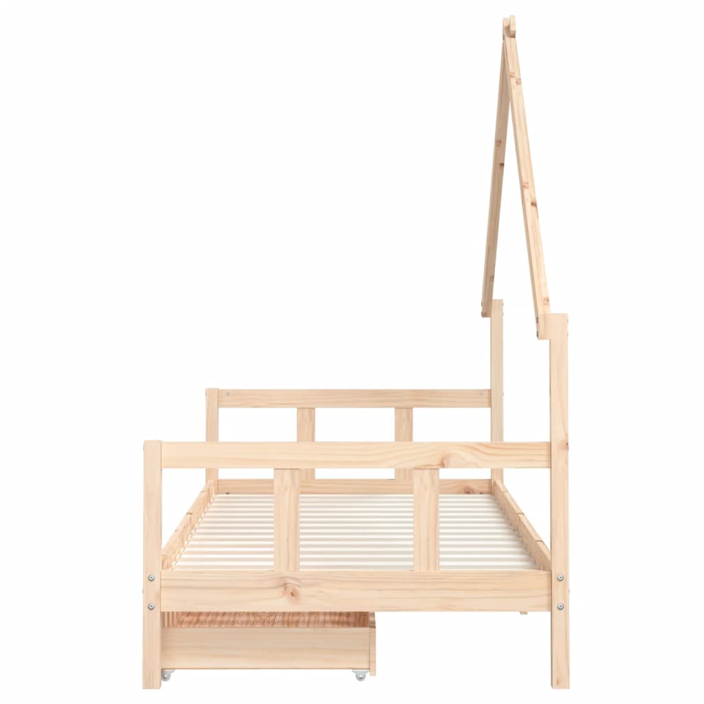 Kinderbedframe Massief Grenenhout 90 x 200 cm Naturel