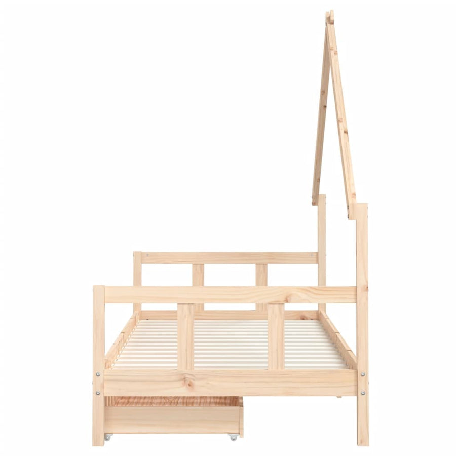 Kinderbedframe Massief Grenenhout 90 x 200 cm Naturel