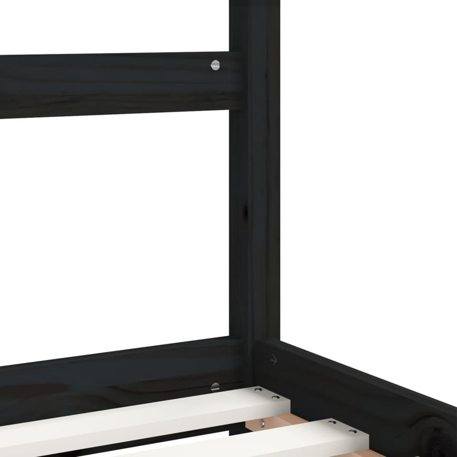 Kinderbedframe 80X160 Cm Massief Grenenhout Zwart