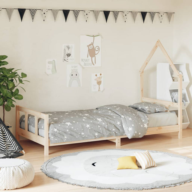 Kinderbedframe 90X190 Cm Massief Grenenhout