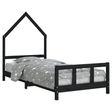 Kinderbedframe 90X190 Cm Massief Grenenhout Zwart