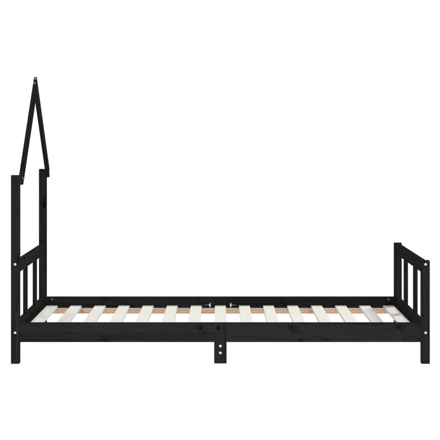Kinderbedframe 90X190 Cm Massief Grenenhout Zwart