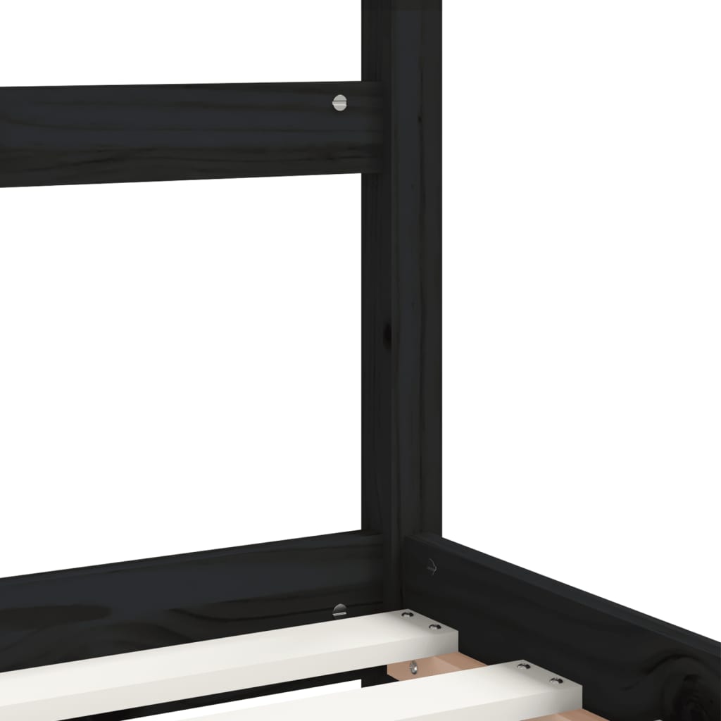 Kinderbedframe 90X190 Cm Massief Grenenhout Zwart
