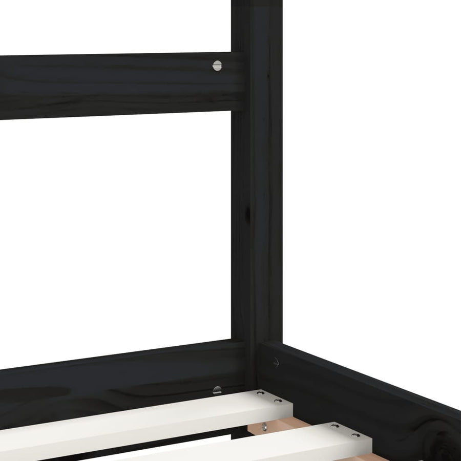 Kinderbedframe 90X190 Cm Massief Grenenhout Zwart