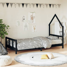 Kinderbedframe 90X190 Cm Massief Grenenhout Zwart