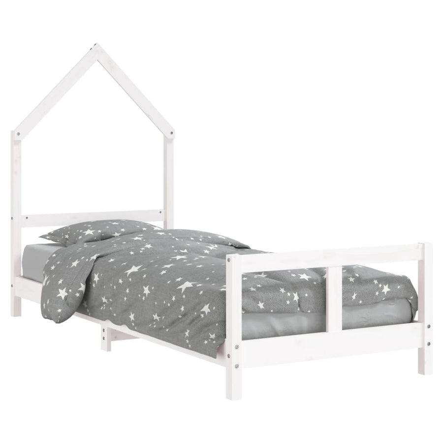 Kinderbedframe 80X200 Cm Massief Grenenhout Wit