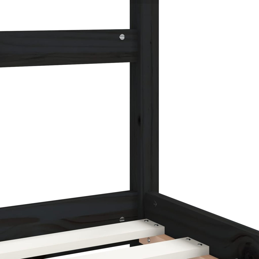 Kinderbedframe 80X200 Cm Massief Grenenhout Zwart