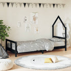 Children's bed frame 80x200 cm solid pine black