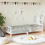 Kids bed frame 90x200 cm solid pine white