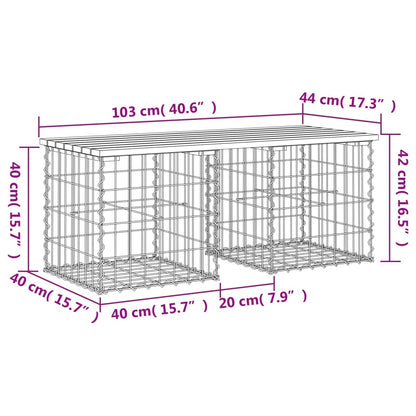 Tuinbank Schanskorfontwerp 103X44X42 Cm Massief Douglashout Natuurlijk Douglashout 44 x 103 x 42 cm