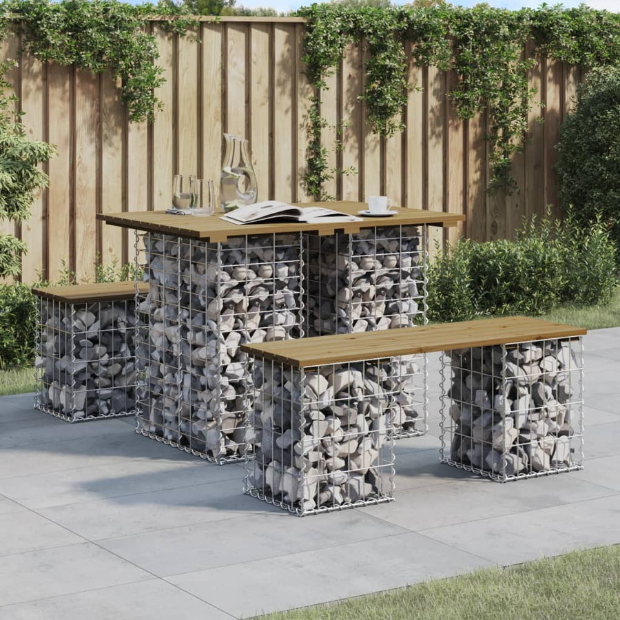 Tuinbank schanskorfontwerp geïmpregneerd hout 100 x 70 x 72 cm Donkerbruin