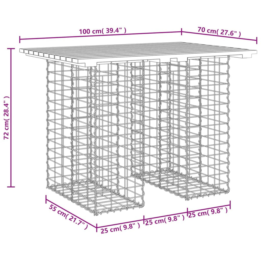 Tuinbank schanskorfontwerp 00x70x72 cm massief grenenhout 70 x 100 x 72 cm Natuurlijk grenenhout
