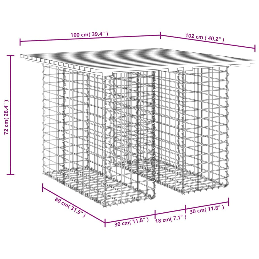 Tuinbank schanskorfontwerp massief douglashout 100 x 102 x 72 cm Natuurlijk douglashout