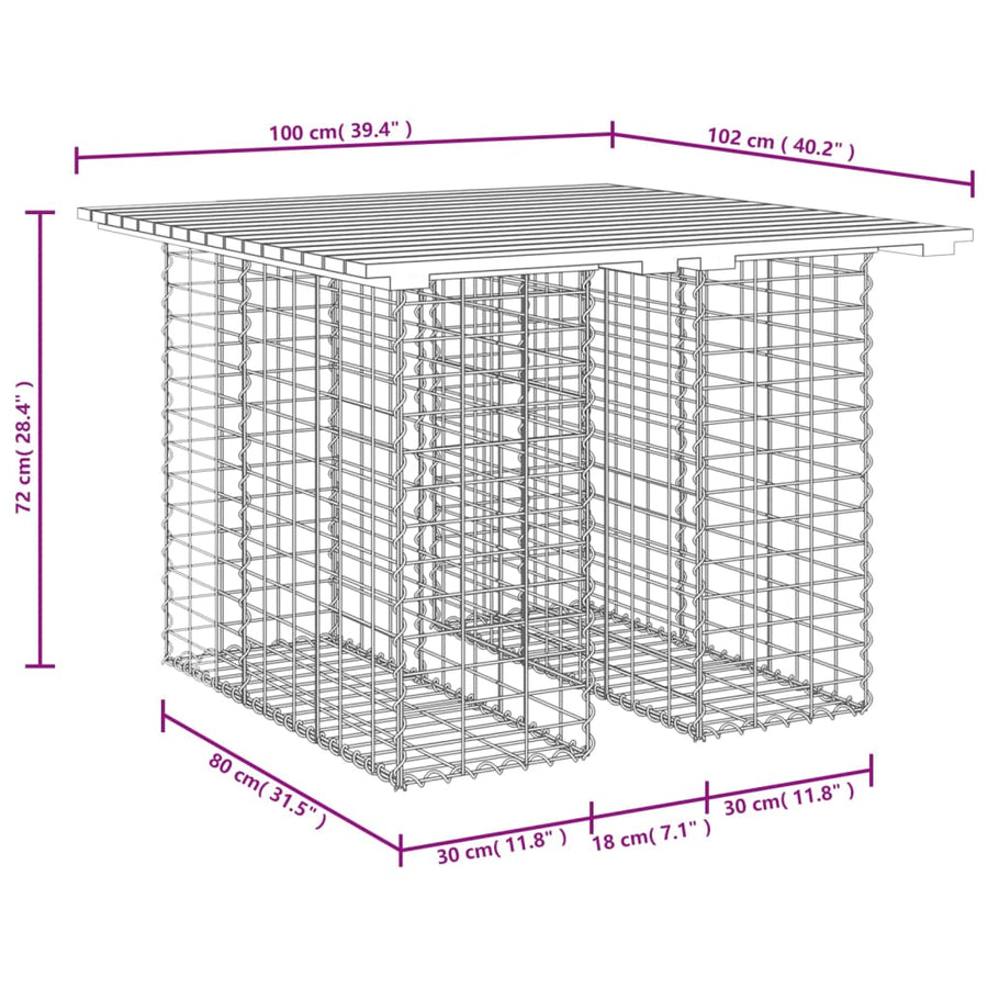 Tuinbank schanskorfontwerp geïmpregneerd hout 100 x 102 x 72 cm Donkerbruin