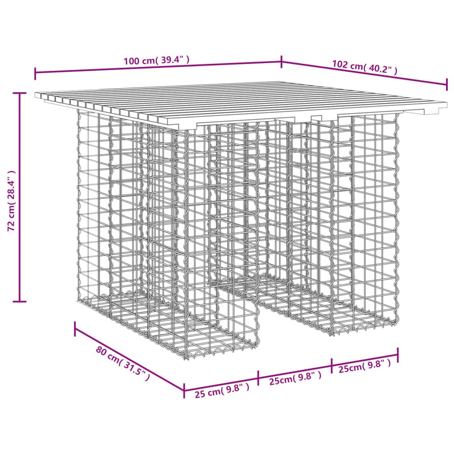 Tuinbank schanskorfontwerp 00x02x72 cm massief douglashout 102 x 100 x 72 cm Natuurlijk douglashout