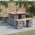 Garden table gabion design 100x102x72 cm solid Douglas wood
