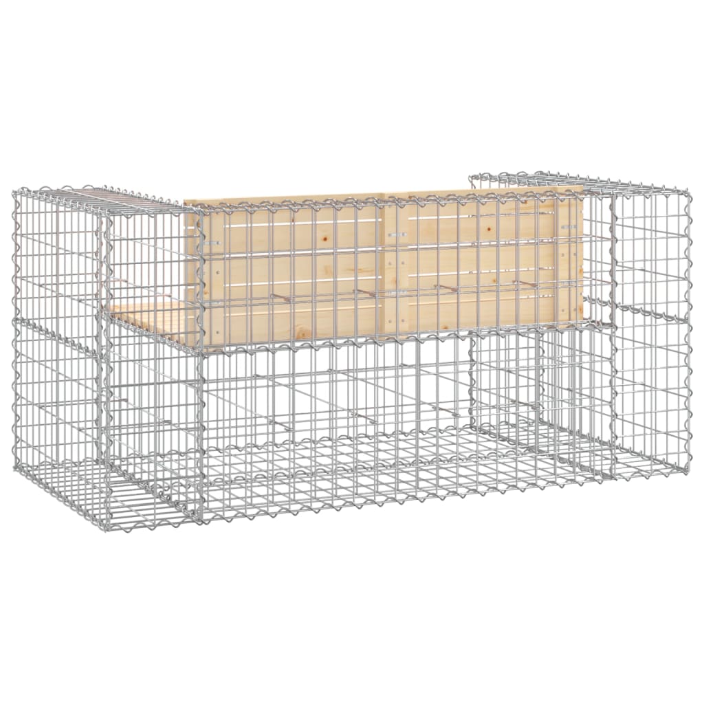 Tuinbank Schanskorfontwerp 143X71X65,5 Cm Massief Grenenhout Natuurlijk Grenenhout 143 x 71 x 65.5 cm