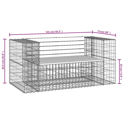 Tuinbank Schanskorfontwerp 143X71X65,5 Cm Massief Grenenhout Natuurlijk Grenenhout 143 x 71 x 65.5 cm