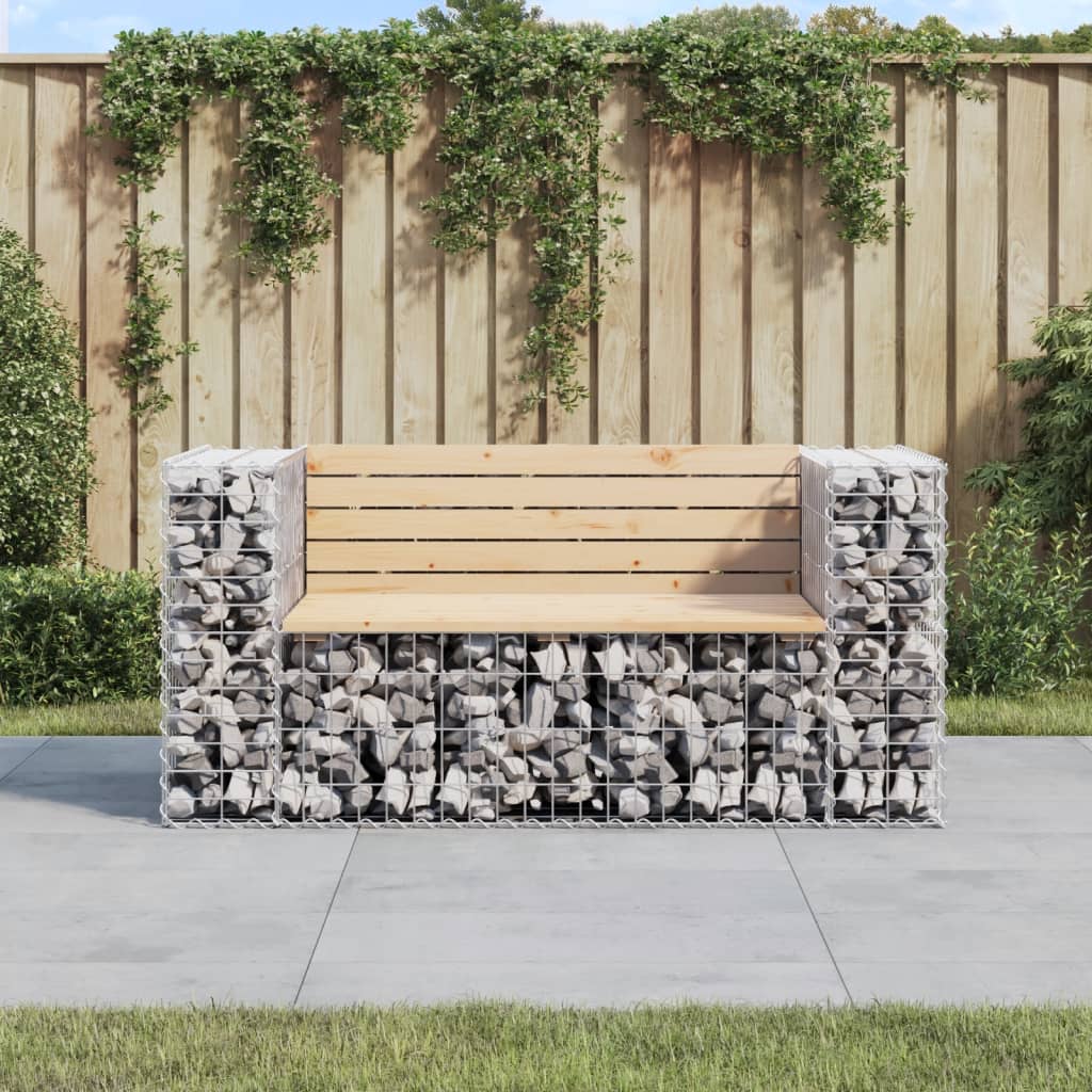 Tuinbank Schanskorfontwerp 143X71X65,5 Cm Massief Grenenhout Natuurlijk Grenenhout 143 x 71 x 65.5 cm
