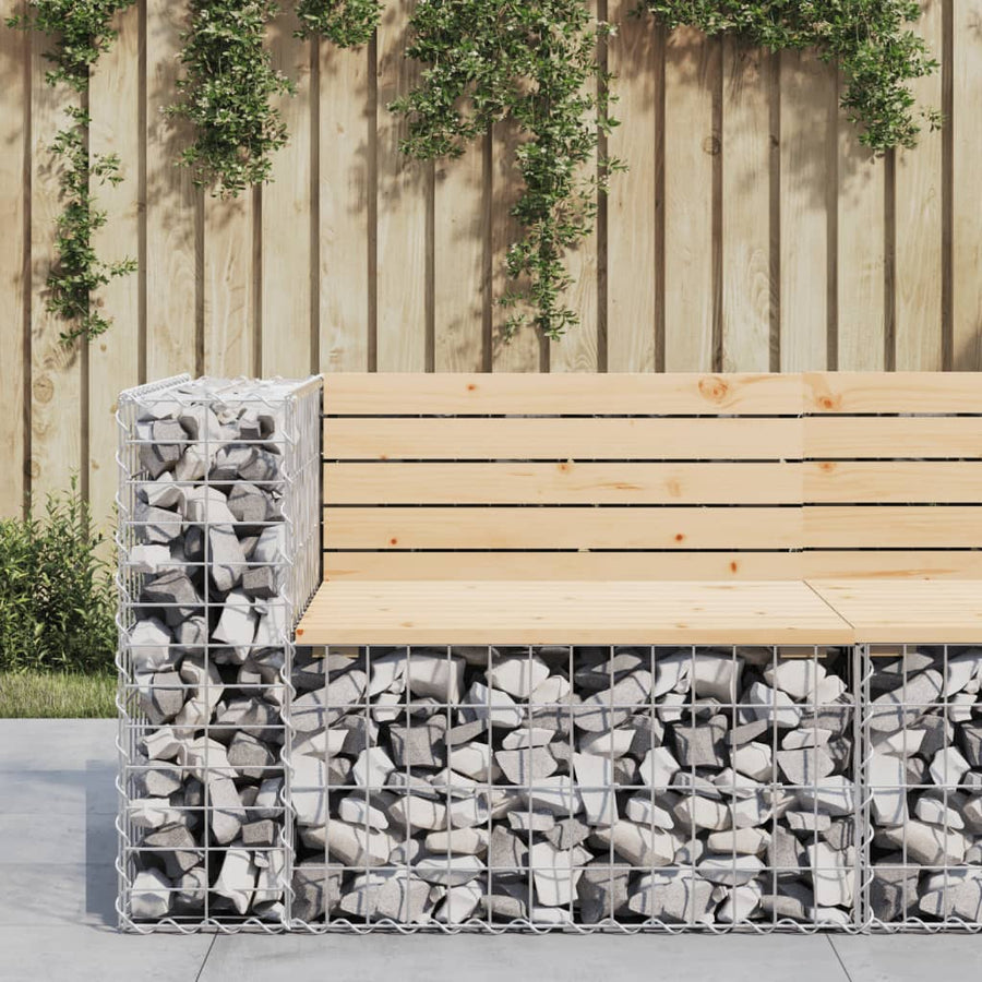 Tuinbank Schanskorfontwerp 92X71X65,5 Cm Massief Grenenhout Donkerbruin
