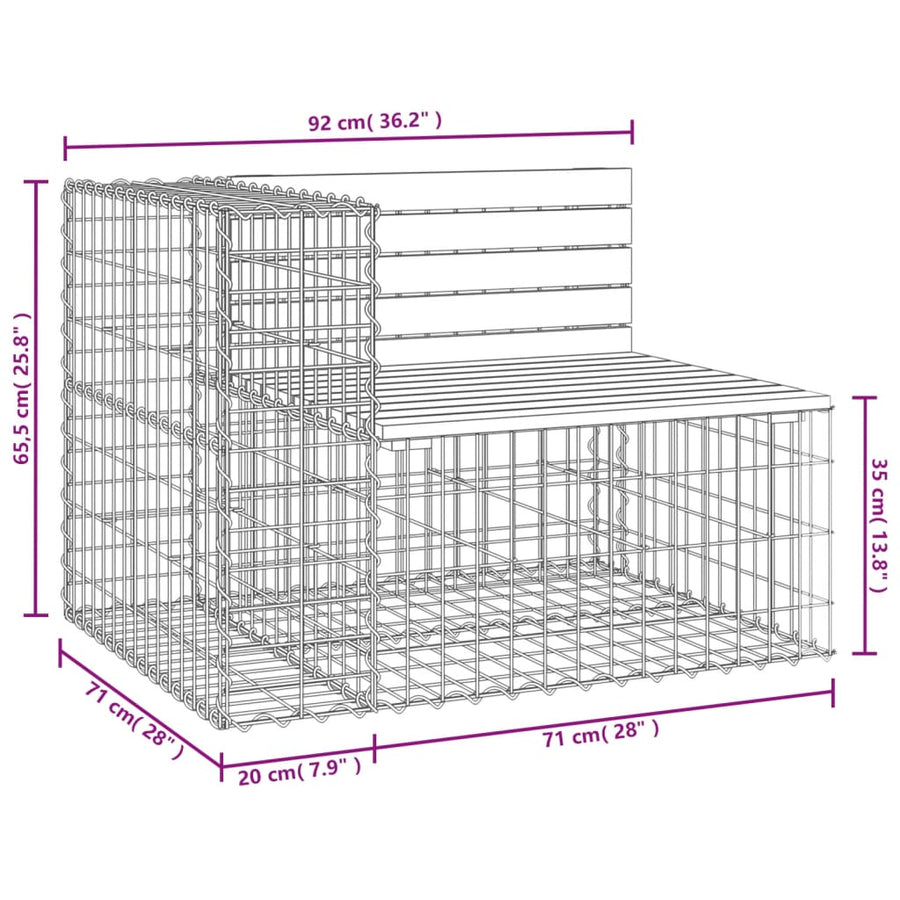 Tuinbank Schanskorfontwerp 92X71X65,5 Cm Massief Douglashout Donkerbruin