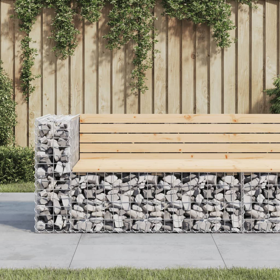 Tuinbank Schanskorfontwerp 22X7X65,5 Cm Massief Grenenhout 122 x 71 x 65.5 cm Natuurlijk grenenhout