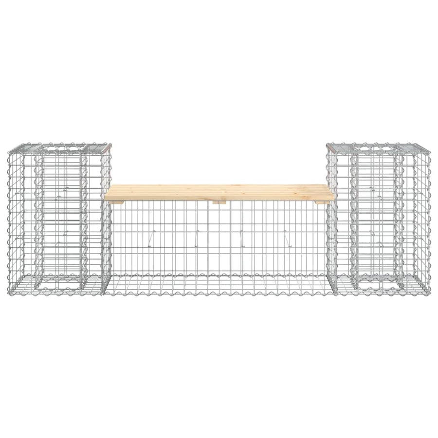 Tuinbank Schanskorfontwerp 183X41X60,5 Cm Massief Grenenhout Donkerbruin