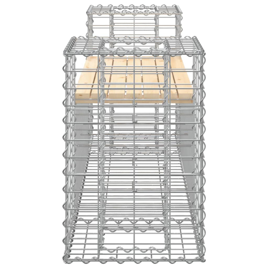 Tuinbank Schanskorfontwerp 183X41X60,5 Cm Massief Grenenhout Donkerbruin