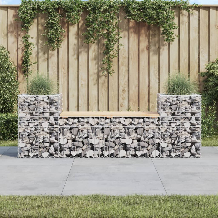 Tuinbank Schanskorfontwerp 183X41X60,5 Cm Massief Grenenhout Donkerbruin