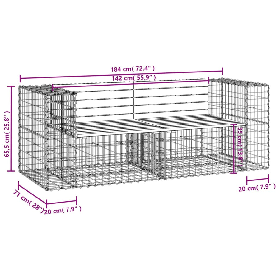 Tuinbank Schanskorfontwerp 84X7X65,5 Cm Geïmpregneerd Hout Donkerbruin