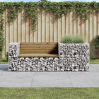 Garden bench with gabion impregnated pine