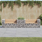Tuinbank met schanskorf massief grenenhout 314x71 cm