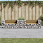 Garden bench with gabion impregnated pine
