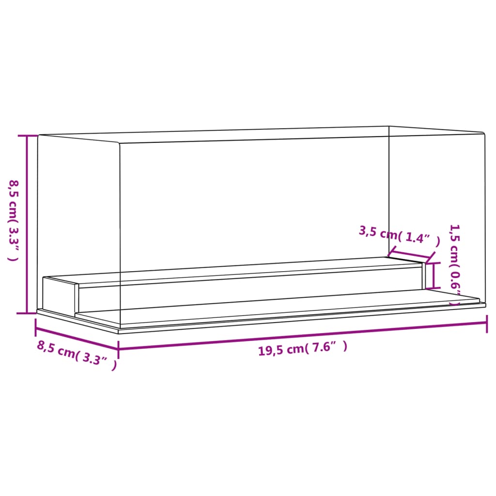 Vitrine Transparant 19,5X8,5X8,5 Cm Acryl 19.5 x 8.5 x 8.5 cm