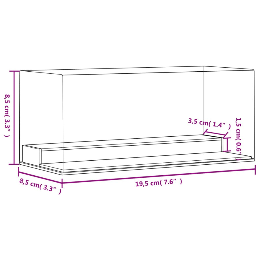 Vitrine Transparant 19,5X8,5X8,5 Cm Acryl 19.5 x 8.5 x 8.5 cm