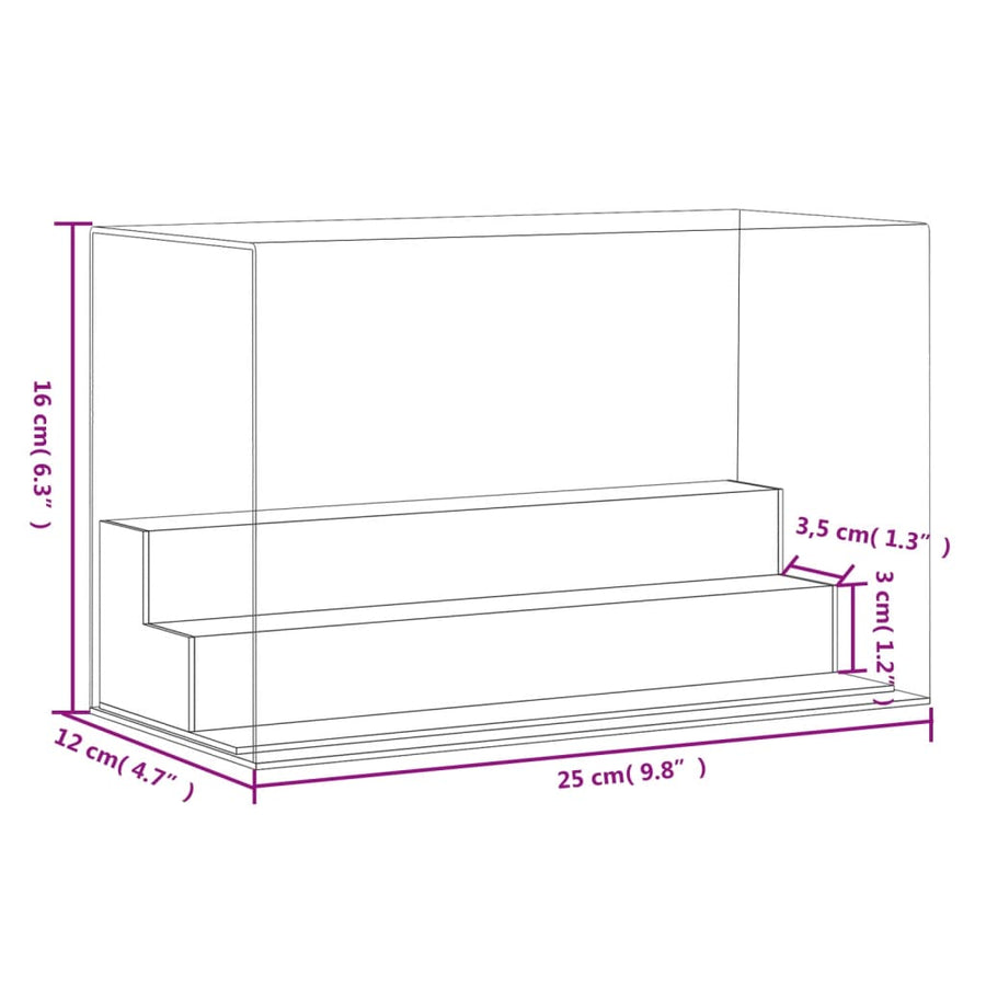 Vitrine Transparant Acryl 25 x 12 x 16 cm