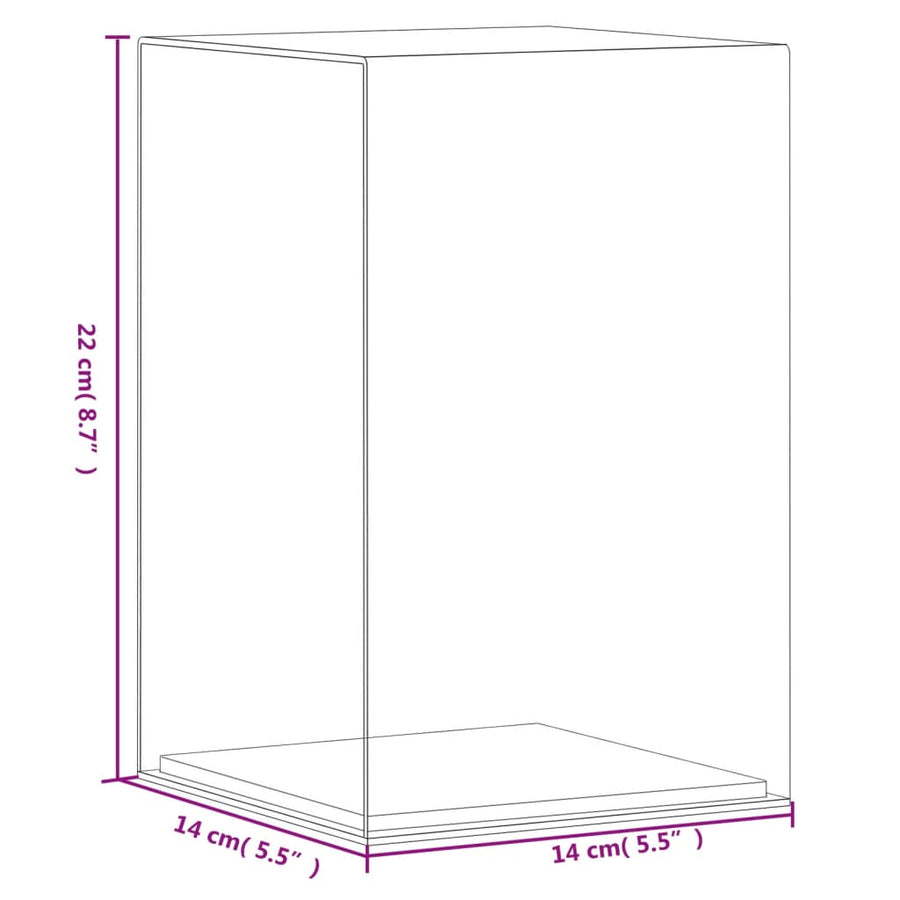 Vitrine Transparant Acryl 14 x 14 x 22 cm